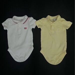 Janie And Jack (2) Infant Boys 3-6 mos One Piece Collared Outfit 100% Cotton EUC